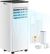 Mobile Klimaanlage 9000 BTU mit Abluftschlauch | 4-in-1 Mobiles Klimagerät | Leiser Betrieb | Di…