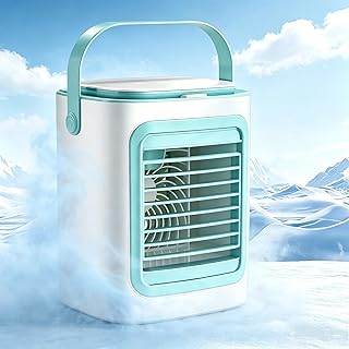 Tragbarer Mini-Klimagerät-Ventilator mit Kühlfunktion, leise, 3 Windstufen und Kaltvernebelung,…