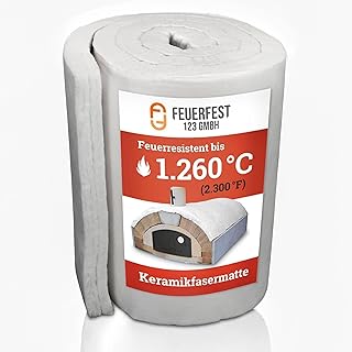 Feuerfest 123 – Keramikfasermatte [165x61x2,5 cm] – Bis 1.260 °C – Hochtemperatur-Isolierung – K…