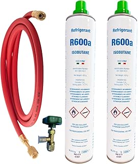 2 Packungen R600a Isobutan | 840 g Neto Total | Komplettes Set für Kühlschrank und Gefrierschra…