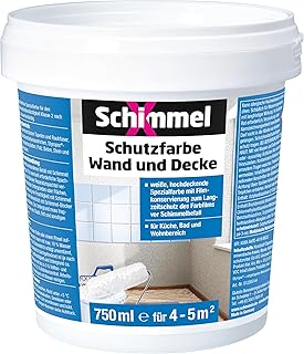 Schutzfarbe Wand und Decke 750 ml | hochdeckende Spezialfarbe | für Küche, Bad und Wohnbereich …