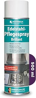 HOTREGA Edelstahl-Pflegespray Brillant 500ml | Reinigung & Schutz | Pflegemittel für Aluminium, …