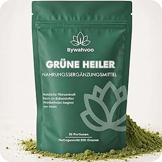 Grüne Entgiftungspulver 200g Superfood Pulver, Gerstengras, Spirulina & Heidelbeeren,Reich an Ba…