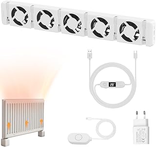 Warmfay Heizkörper Ventilator 5.0 Heizungsventilator, Smart Heizkörperverstärker Einstellbarer…