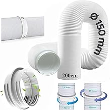 Klimaanlage Schlauch Verlängerung 200cm mit Adapter 130mm innen/150mm außen,Abluftschlauch Klim…