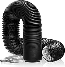 Hon&Guan ø100mm Abluftrohr, 2,5m PVC Alurohr Flex-Schlauch mit 2 Schlauchschelle Edelstahl für …