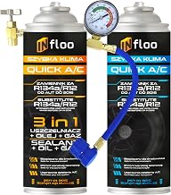 Quick A/C R134a 3-in-1 Gas + Öl + Dichtmittel + R134a Gas + Schlauch mit Manometer + Handschuhe …