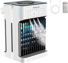Mobile Klimaanlage,Mini Luftkühler mit Wasserkühlung und 1100ML Wassertank, 3 Luftgeschwindigke…