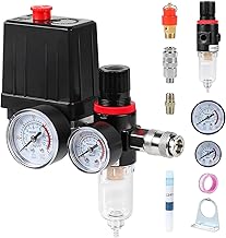 SWAWIS 240V Druckschalter Kompressor mit Wasserabscheider, 1/4 Zoll Anschluss, mit Manometer Sich…