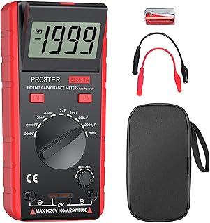 Proster Digitales Kapazitätsmessgerät 200pF-20mF Messgerät Kondensator Handmultimeter Tester f…