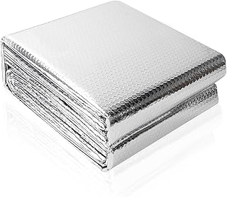 Aluminisierte Isolierfolie 60cm x 5m, 3mm Dicke Isolierung Dämmfolie Doppelseitige Alu-Luftpolst…