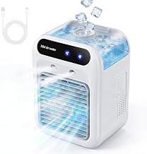 Mobile Klimaanlage, Tragbare Luftkühlgerät, leise Mobile Klimaanlage mit 500ml Wasserbehälter,…