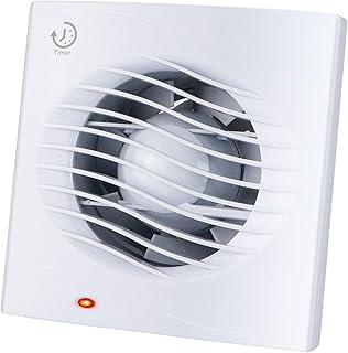 Anesty Badlüfter 100mm mit Nachlauf Timer, 12W 130m³/h Abluftventilator Leiser Badezimmer Lüft…