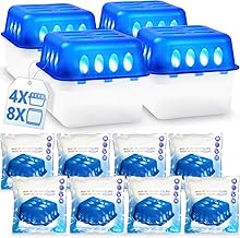 Stimo 4x Luftentfeuchter Box mit 8 Nachfüllpacks Raumentfeuchter Feuchtigkeits-Stopper mit Granu…