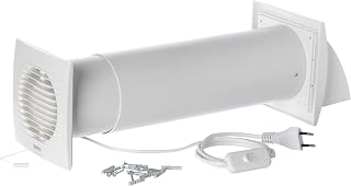 Steinberg14 Weiß 100mm Dezentrale Lüftung mit Wärmerückgewinnung – Rekuperator mit Kabel und …