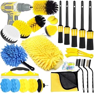 Auto Reinigung Komplett Set Innen Außen Auto Waschset mit Detailpinsel Waschhandschuh Gips Set f…