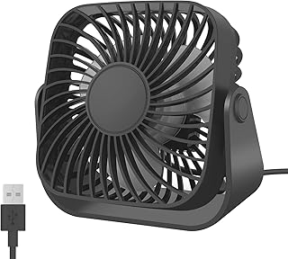 Jsdoin USB-Ventilator, USB-Schreibtisch, klein, klein, persönlich, 3 Geschwindigkeiten, Schreibt…
