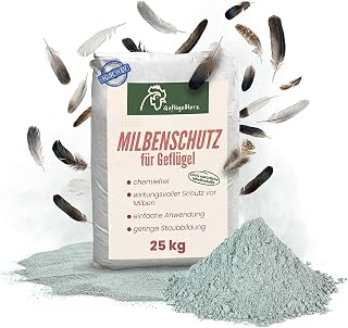 Petigi GeflügelHerz 100% natürlicher Milbenschutz 25kg Staubbad für Hühner | Sandbad, Pulver …