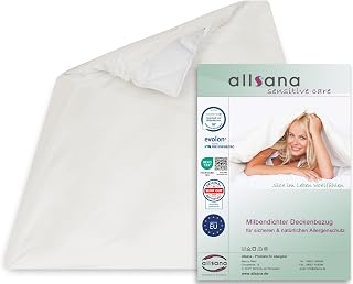 Allsana Allergiker Deckenbezug 135×200 cm | Allergie Bettwäsche | Anti Milben Encasing | Milbens…