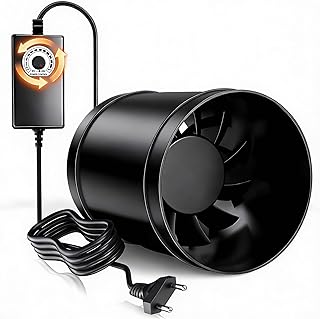 Rohrventilator 150mm 587m³/h, Leiser Abluftventilator mit Drehzahlregler, 19W Energiesparend, Ro…