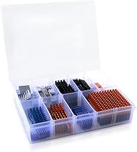 GeeekPi 102 PCS (12 verschiedene Größen) Kühlkörper Kit mit leitfähigem Klebeband, Aluminium…