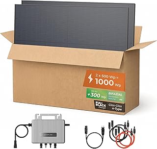 Solarway® 1000Wp / 800W Balkonkraftwerk komplett Steckdose – neuester EcoFlow Stream 800 Watt We…