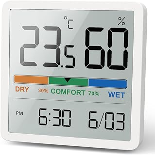 NOKLEAD Thermo-Hygrometer Innen, Digitales Raumthermometer | Misst Temperatur und Luftfeuchtigkei…
