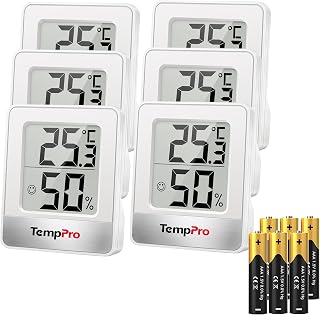 TempPro Thermo-Hygrometer Innen Digital Hygrometer Raumthermometer | Kompaktes Luftfeuchtigkeitsm…