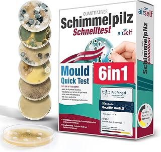 Schimmeltest für zuhause – Schimmelpilz Test für bis zu 6 Räume | Überprüfung der Raumluft b…