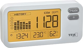 TFA Dostmann CO2-Monitor AIRCO2NTROL Coach, 31.5009, mit 24-Stunden Grafik, Anzeige von Uhrzeit, …