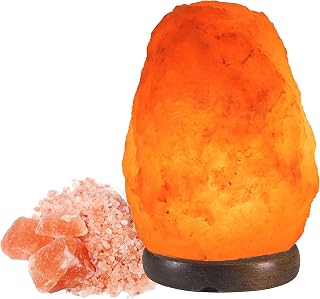 BEPER P201UTP100 Salzlampe Naturform, Holzsockel, Reduziert Stress, Reinigt die Luft