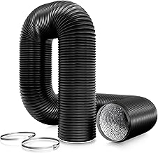 Aygrochy 125mm Abluftschlauch,3m Flexibel PVC Alurohr Lüftungsschlauch Schallgedämmter Alu Flex…
