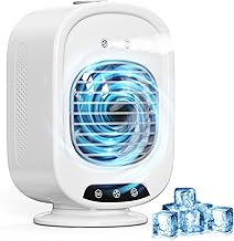 Mobile Klimaanlage, Mini Luftkühler mit 300mL Wassertank, 3 Geschwindigkeiten, 2 Sprühmodus, Mo…