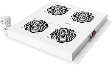 DIGITUS Dachlüftereinheit für 19 Zoll Netzwerkschrank – 4 Lüfter | Thermostat – Luftdurchs…