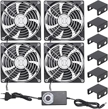 Hoypeyfiy Großformatiger 4 x 120 mm Gehäuselüfter, Einstellbare Geschwindigkeit, für 12V DC o…
