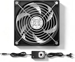 120mm PC Lüfter mit 230V Netzadapter, 12V Bürstenloser Gehäuselüfter mit Stufenlosem Drehzahl…