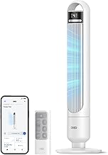 DREO Smart Turmventilator fürs Schlafzimmer, leiser Standventilator mit 28 dB, Luftreichweite bi…