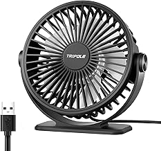 TriPole Ventilator Leiser, Mini Ventilator mit 3 Geschwindigkeiten, USB Tischventilator Leistungs…