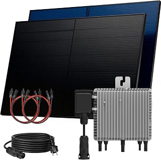 SUNNIVA® 1000W Balkonkraftwerk BIFAZIAL FULLBLACK komplett Steckdose DEYE 800W Wechselrichter, P…