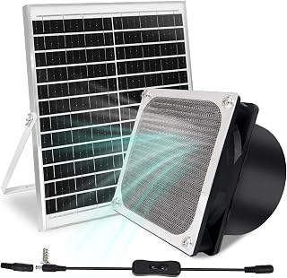 RUIZHI Solar Ventilator, Wasserdichter Solarlüfter mit Luftschlauch | Solar Abluftventilator fü…