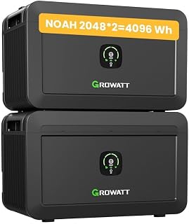 Balkonkraftwerk Speicher 4096Wh Growatt NOAH 2000 x2 mit 1800W PV-Eingangsleistung IP66 für Balk…