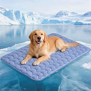 kühlmatte Hunde, doppelseitige Kühlmatte für Haustiere, 100 x 70 cm, Arc-Chill-Kühlfaser & Q-…