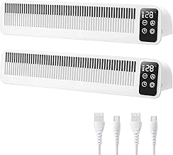 SURAIELEC Heizkörper Ventilator 2er Set, 3 Lüfter, Auto-Modus, 5200mAh | Magnetische Befestigun…