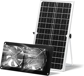Solar Ventilator, 15W wasserdichter Solar Dual Auspuffventilator für kleine Hühnerställe, Schu…