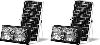 Solar Ventilator, 15W wasserdichter Solar Dual Auspuffventilator für kleine Hühnerställe, Schu…