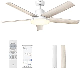 Dreo Smart Deckenventilator mit Licht, 132 cm, 12 Geschwindigkeiten, 3 Modi, stufenlos dimmbares …