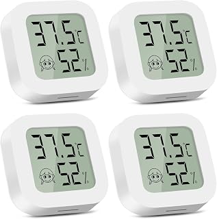CNMTCCO luftfeuchtigkeitsmesser Thermometer Innen, 4 Stück Hygrometer Mini LCD Digital Thermomet…