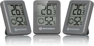 Bresser 3er Set Thermometer Hygrometer – Digitales Raumthermometer für Kontrolle Innenraum Luftf…