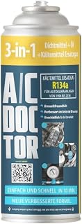 A/C Doctor 3in1 Dichtmittel + Öl + Kältemittel Ersatzgas R134A für Autos von 1995 bis 2016
